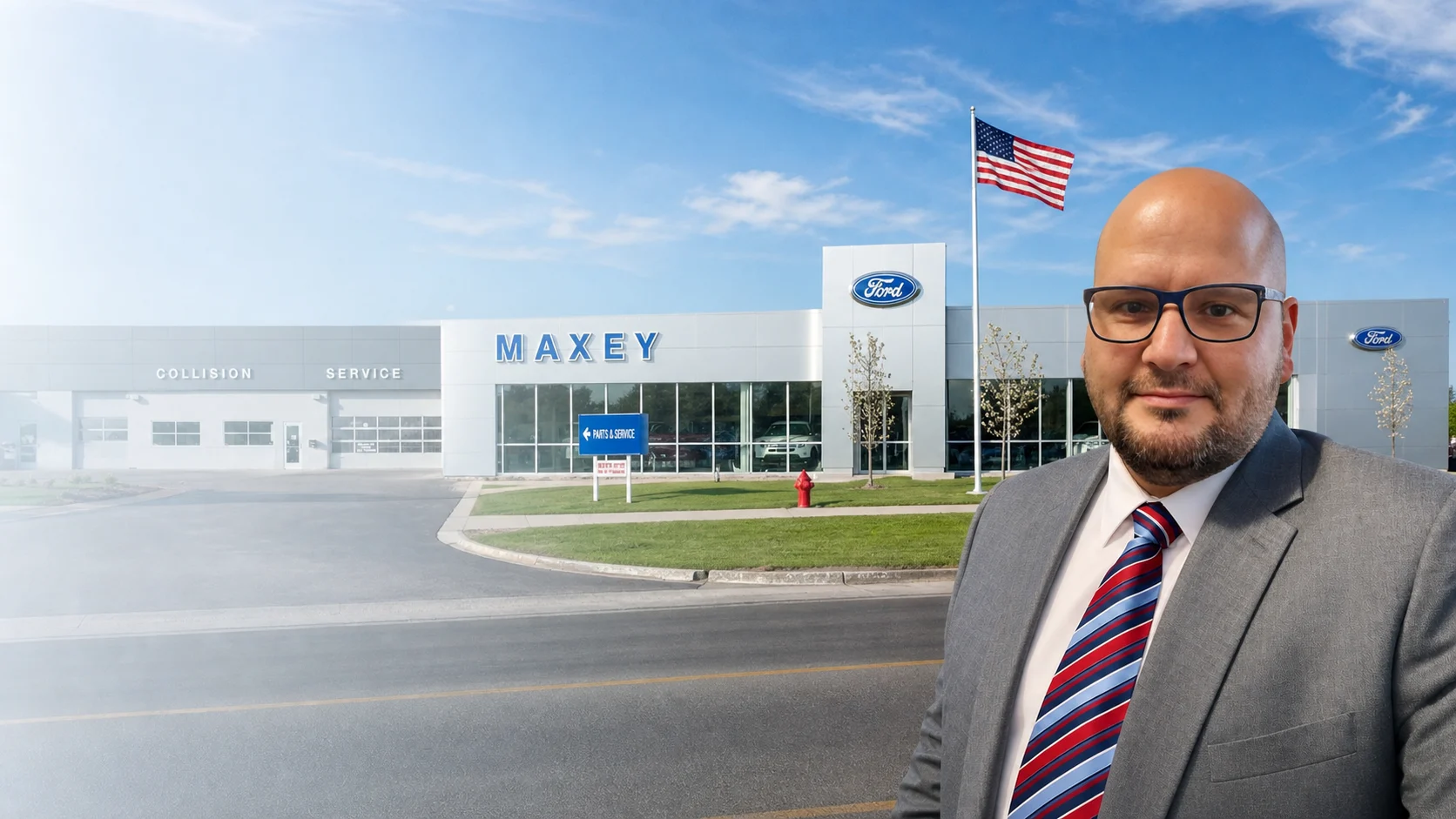 Joe Gallant outside Bob Maxey Ford of Howell